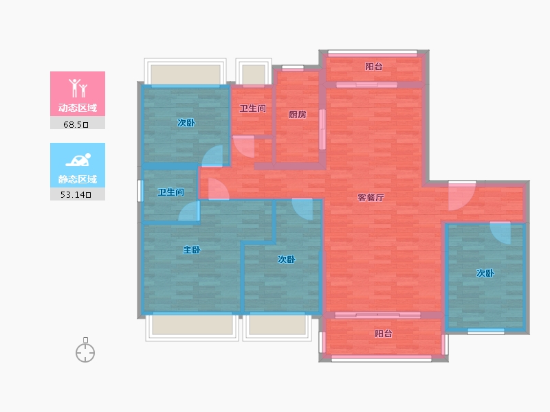 广西壮族自治区-柳州市-碧桂园翡翠湾-109.60-户型库-动静分区