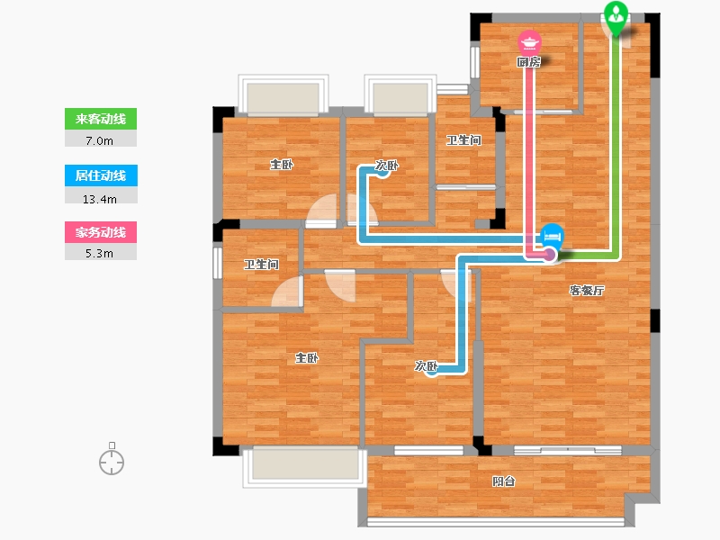 湖南省-长沙市-碧桂园滨江府-109.29-户型库-动静线