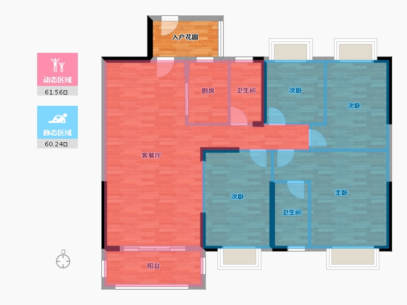 广东省-云浮市-恒晖翰林苑-115.89-户型库-动静分区