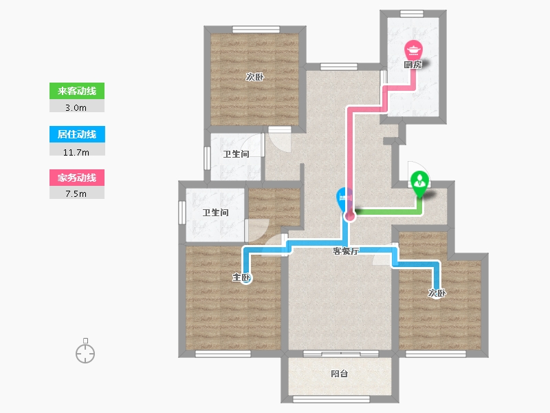 河北省-秦皇岛市-北戴河孔雀城-95.00-户型库-动静线