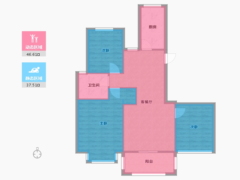 江苏省-苏州市-山湖湾-75.88-户型库-动静分区