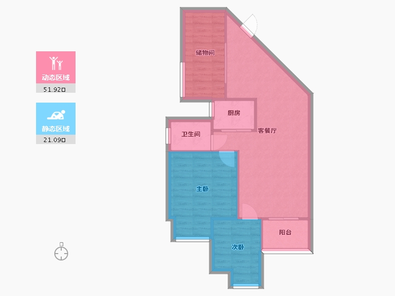 广东省-深圳市-凯丰花园二期(逸园)-66.11-户型库-动静分区