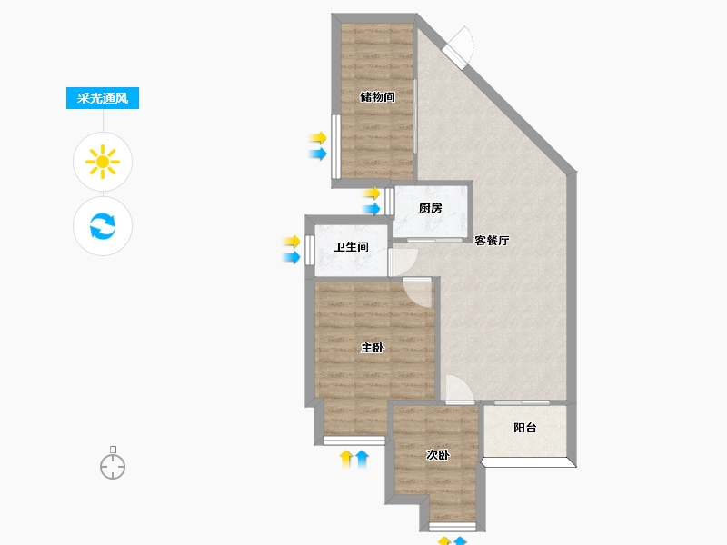 广东省-深圳市-凯丰花园二期(逸园)-66.11-户型库-采光通风