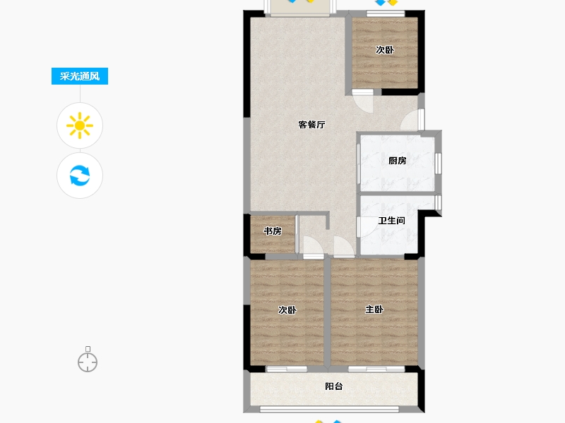 江苏省-盐城市-万泰时代城-92.00-户型库-采光通风