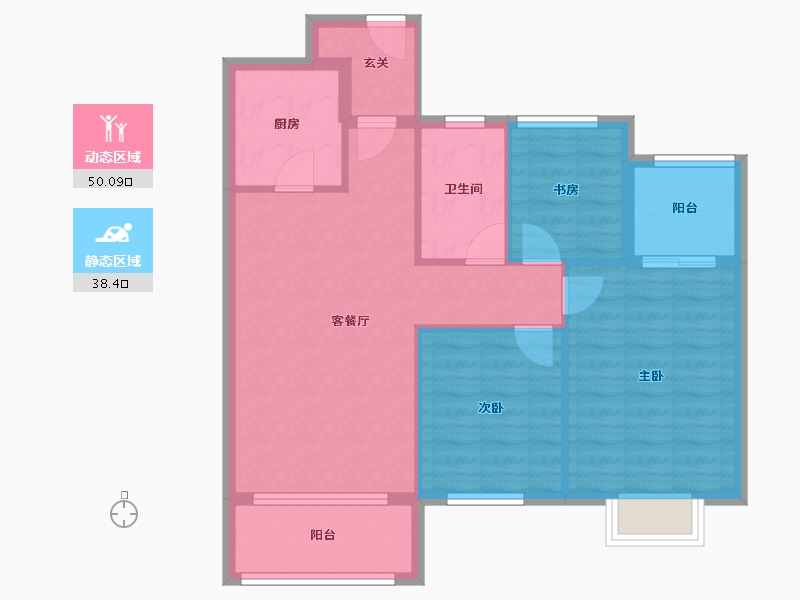 安徽省-合肥市-和昌中央城邦-80.00-户型库-动静分区