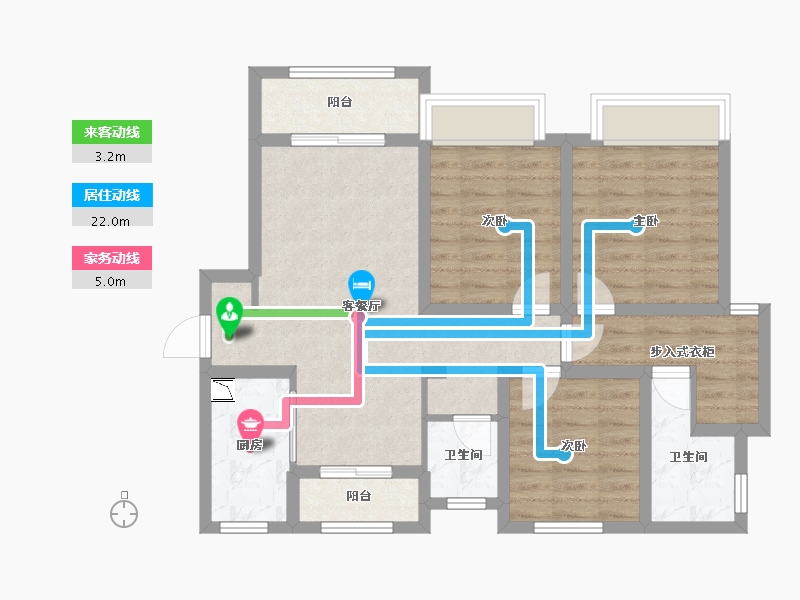 江苏省-无锡市-天渝骏园-79.56-户型库-动静线