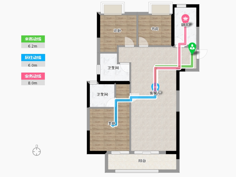 湖北省-武汉市-旭辉江悦府-90.00-户型库-动静线