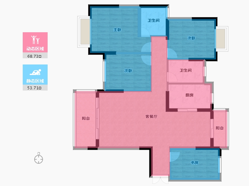 湖南省-邵阳市-邵东印象-110.17-户型库-动静分区