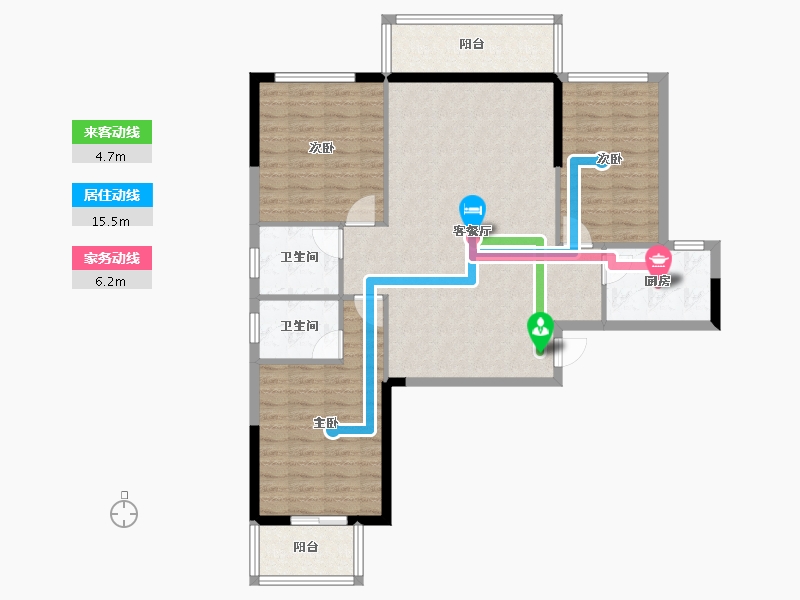 湖北省-咸宁市-鑫博桂苑-103.47-户型库-动静线