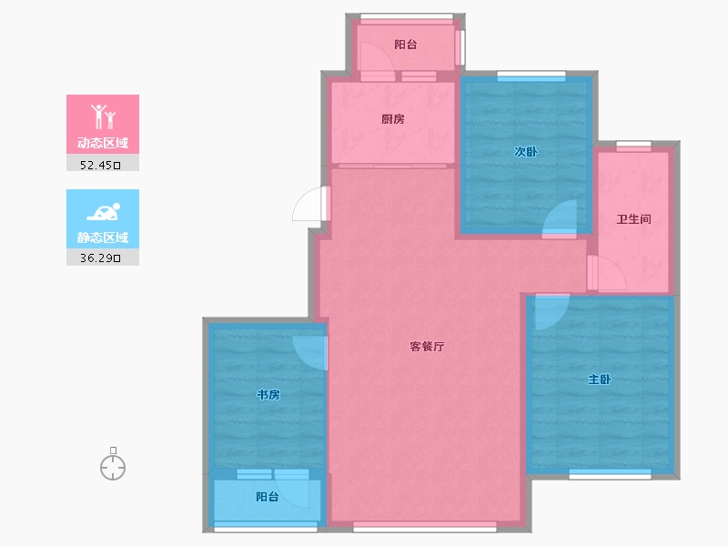 辽宁省-朝阳市-金泰中央公园-79.23-户型库-动静分区