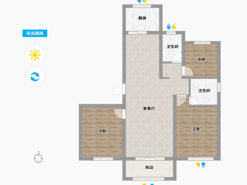 山东省-潍坊市-春江花月-89.29-户型库-采光通风