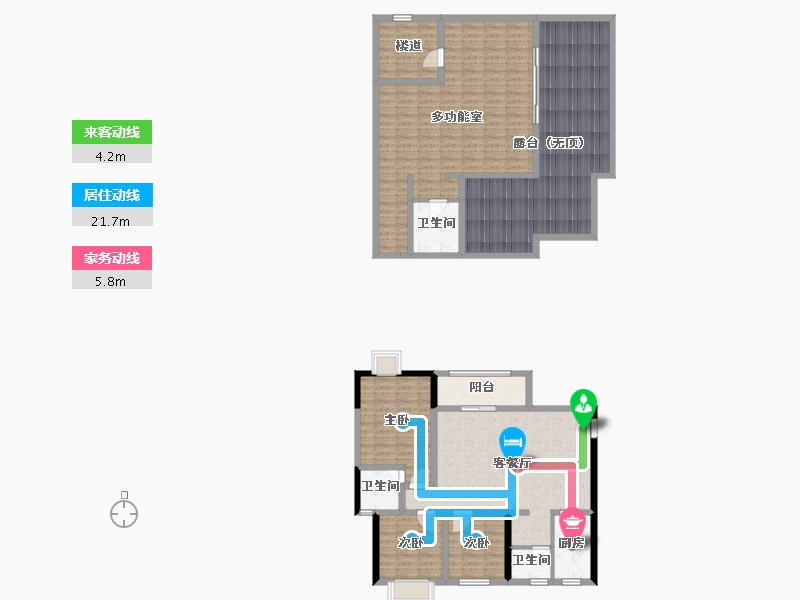 四川省-绵阳市-龙山景苑-165.56-户型库-动静线