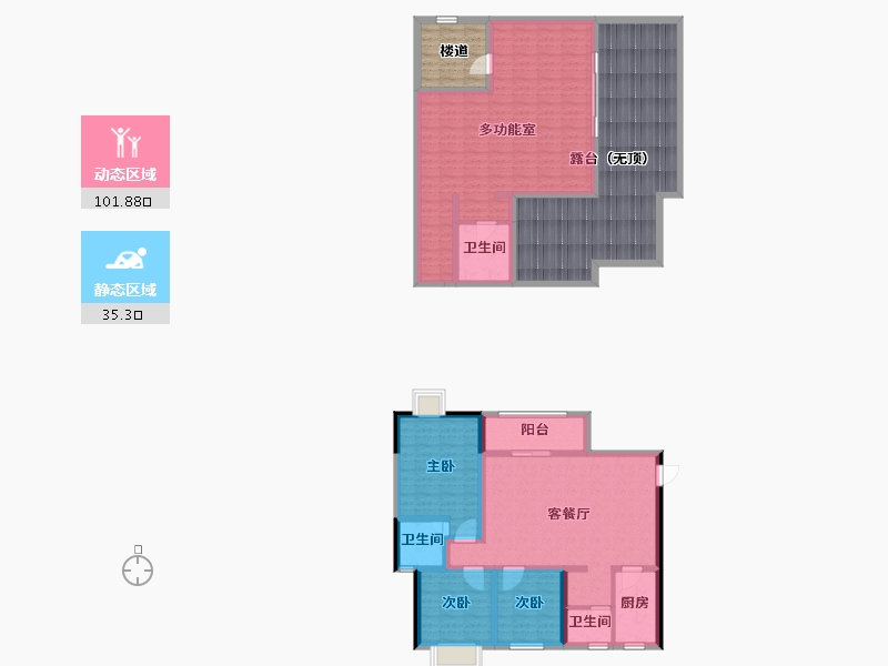 四川省-绵阳市-龙山景苑-165.56-户型库-动静分区