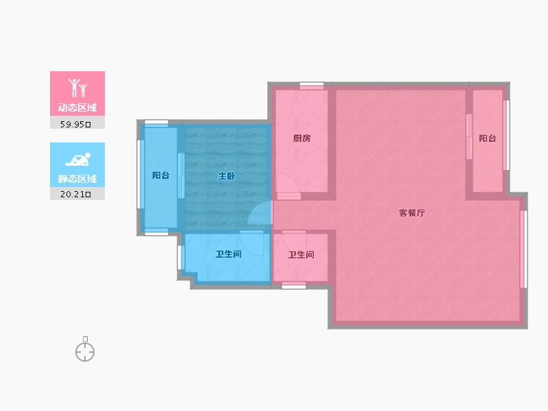 山东省-烟台市-碧海金滩-71.52-户型库-动静分区