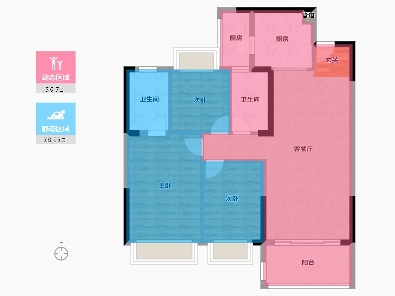 四川省-成都市-大都保峰玖著-85.41-户型库-动静分区