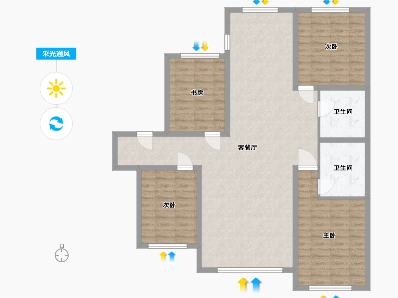 辽宁省-盘锦市-公园里-121.33-户型库-采光通风