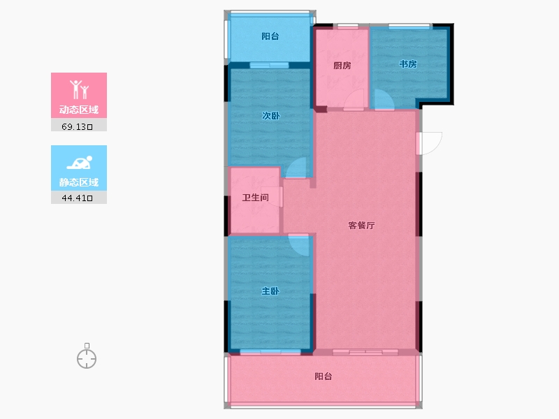 辽宁省-盘锦市-天玺城-102.95-户型库-动静分区