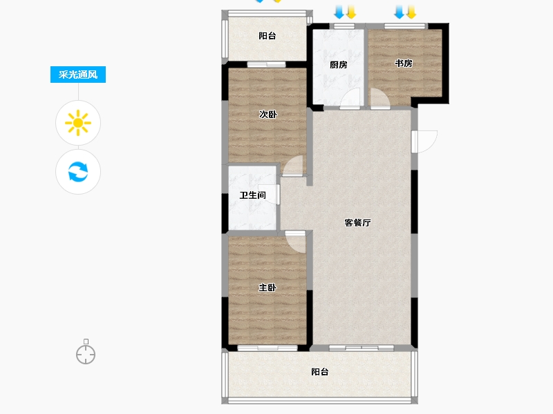 辽宁省-盘锦市-天玺城-102.95-户型库-采光通风