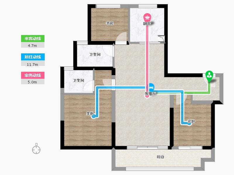 山东省-济南市-万科劝学里-84.15-户型库-动静线