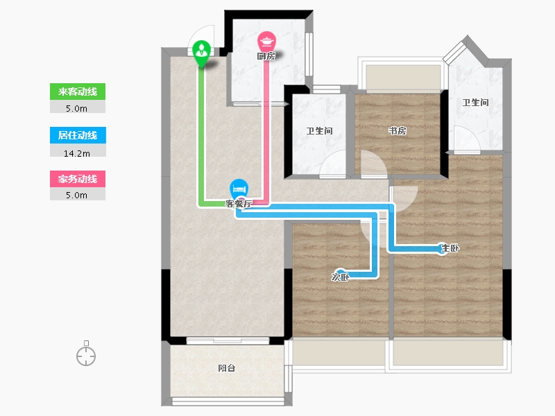 江苏省-苏州市-星河-80.70-户型库-动静线