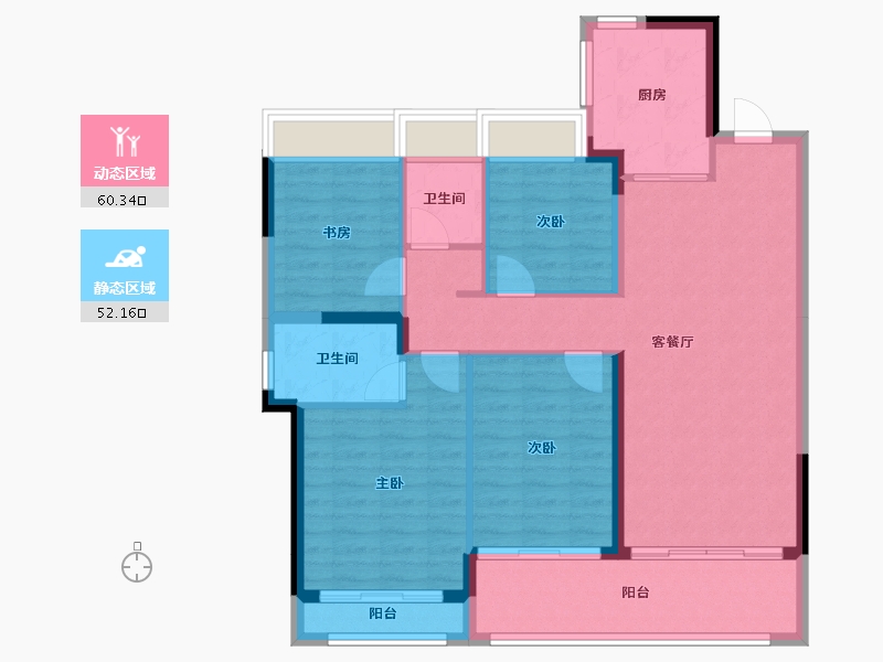 江苏省-苏州市-星河-101.58-户型库-动静分区