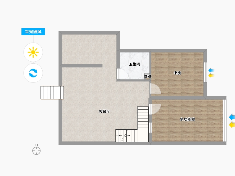 浙江省-绍兴市-蔡江公寓-78.77-户型库-采光通风