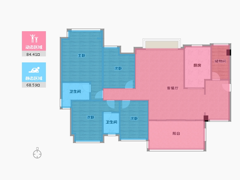 广东省-深圳市-深业新岸线三期-140.78-户型库-动静分区