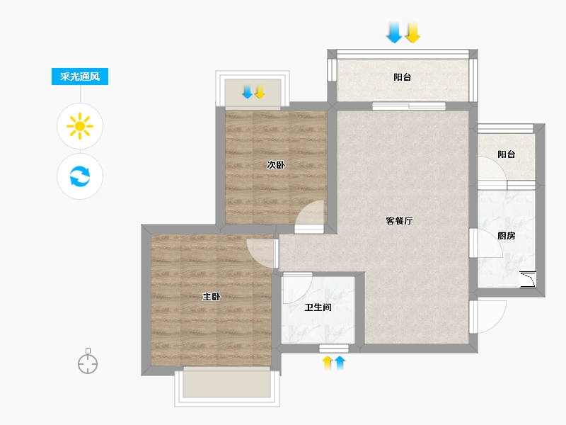 四川省-成都市-新业家园-57.73-户型库-采光通风