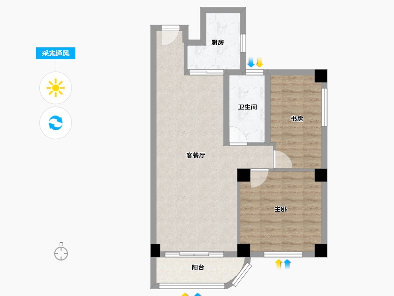 广东省-深圳市-香蜜三村-66.32-户型库-采光通风