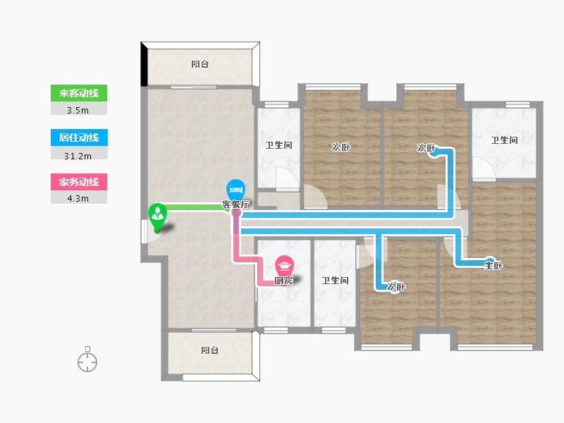 广东省-佛山市-美的翰湖苑-127.00-户型库-动静线