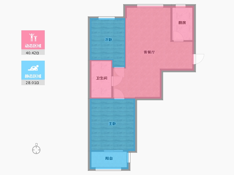 北京-北京市-领秀慧谷-61.97-户型库-动静分区