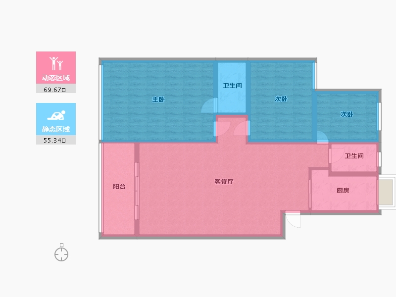 湖南省-长沙市-佳广公寓-113.61-户型库-动静分区