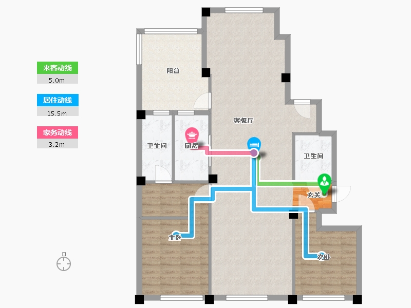 浙江省-宁波市-东篱-108.57-户型库-动静线