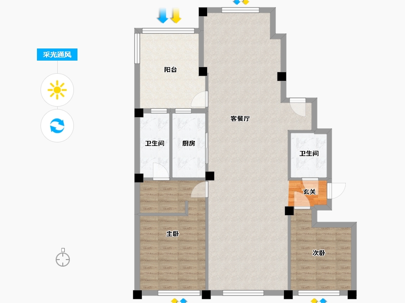 浙江省-宁波市-东篱-108.57-户型库-采光通风