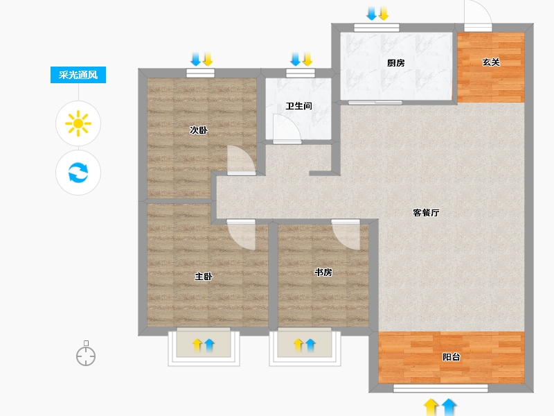 黑龙江省-哈尔滨市-恒泰・悦�Z府-81.76-户型库-采光通风