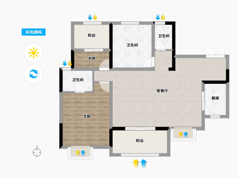 四川省-达州市-蓝润置地-94.81-户型库-采光通风