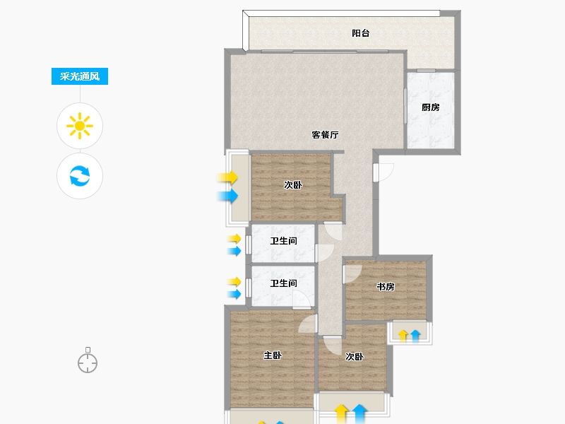 重庆-重庆市-保利堂悦-112.50-户型库-采光通风