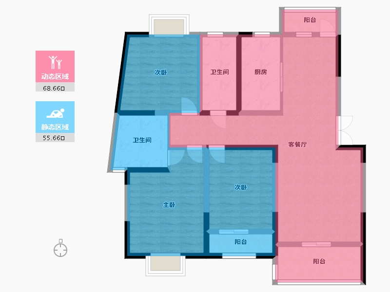 江苏省-淮安市-白鹭湖璟园-110.00-户型库-动静分区