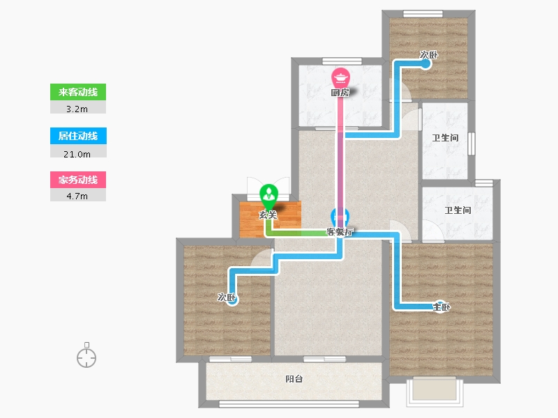 浙江省-宁波市-长粼府-96.74-户型库-动静线