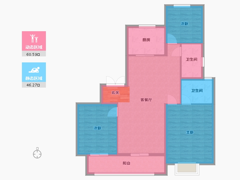 浙江省-宁波市-长粼府-96.74-户型库-动静分区