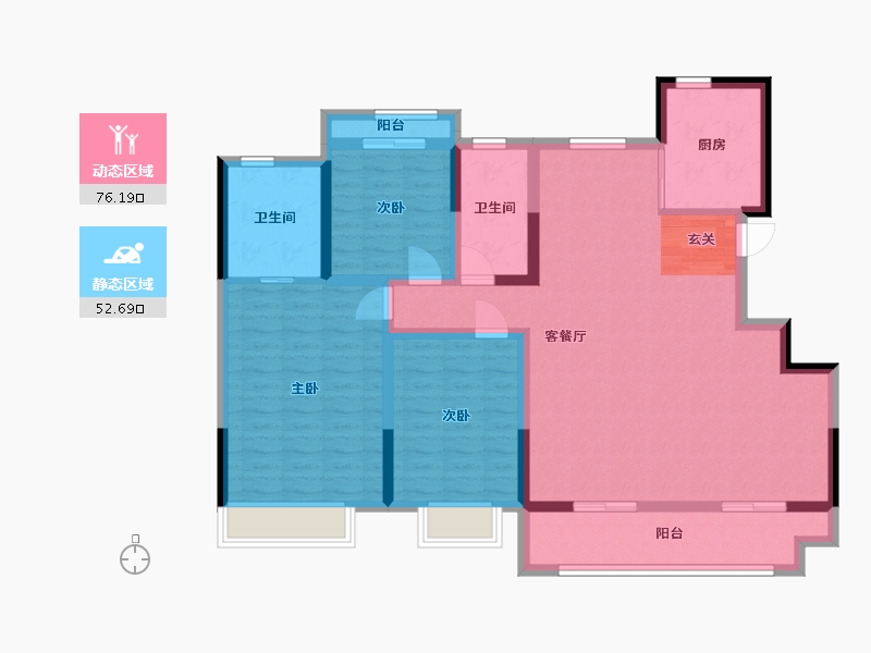 浙江省-宁波市-首开龙湖春江郦城-115.54-户型库-动静分区