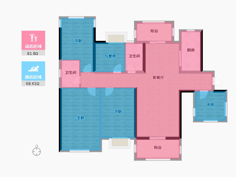 广西壮族自治区-南宁市-澜月府-134.55-户型库-动静分区