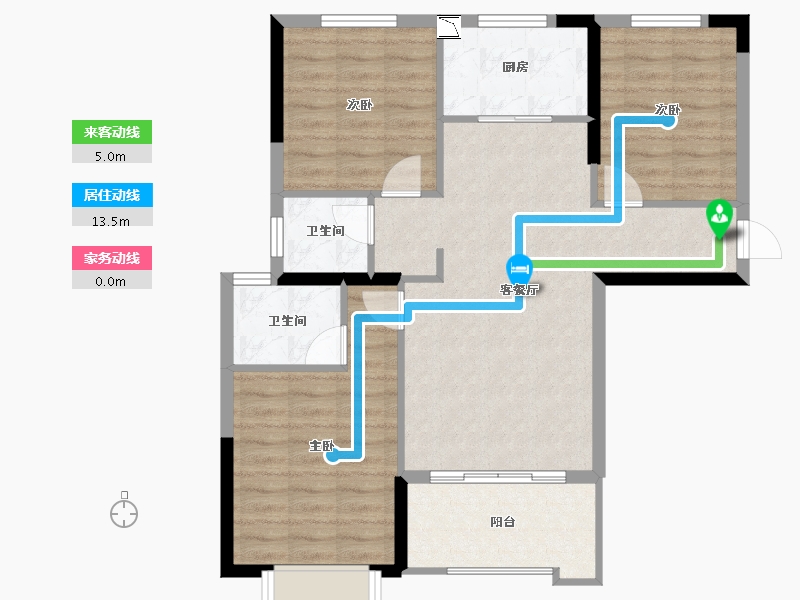 安徽省-铜陵市-公园道壹号-84.51-户型库-动静线