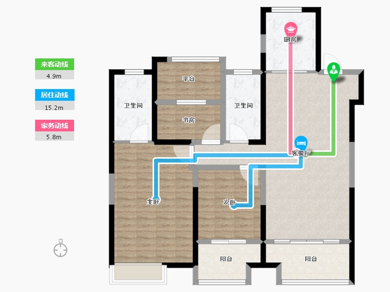 江苏省-扬州市-宝能城市广场-118.01-户型库-动静线