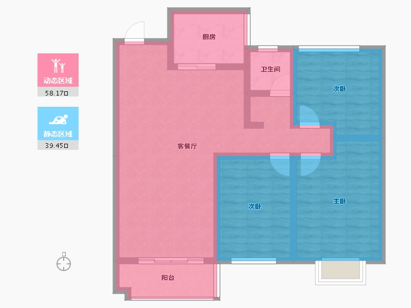 安徽省-亳州市-玖熙府-86.85-户型库-动静分区