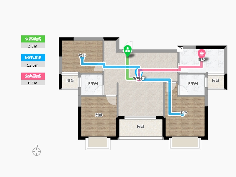 福建省-龙岩市-美伦东锦缘-76.84-户型库-动静线