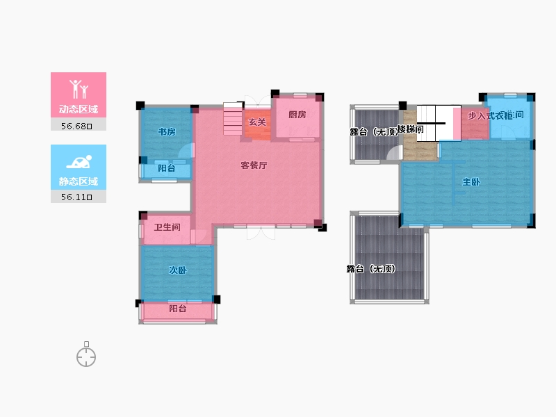 湖北省-武汉市-孔雀城江澜赋-127.72-户型库-动静分区