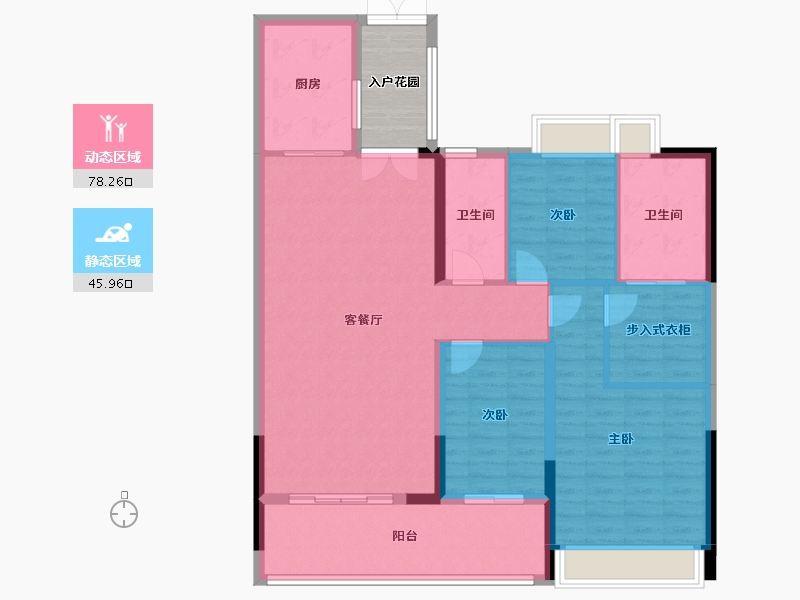 广东省-广州市-粤海拾桂府-118.41-户型库-动静分区