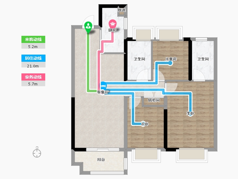 湖北省-武汉市-中国铁建江语城-88.80-户型库-动静线