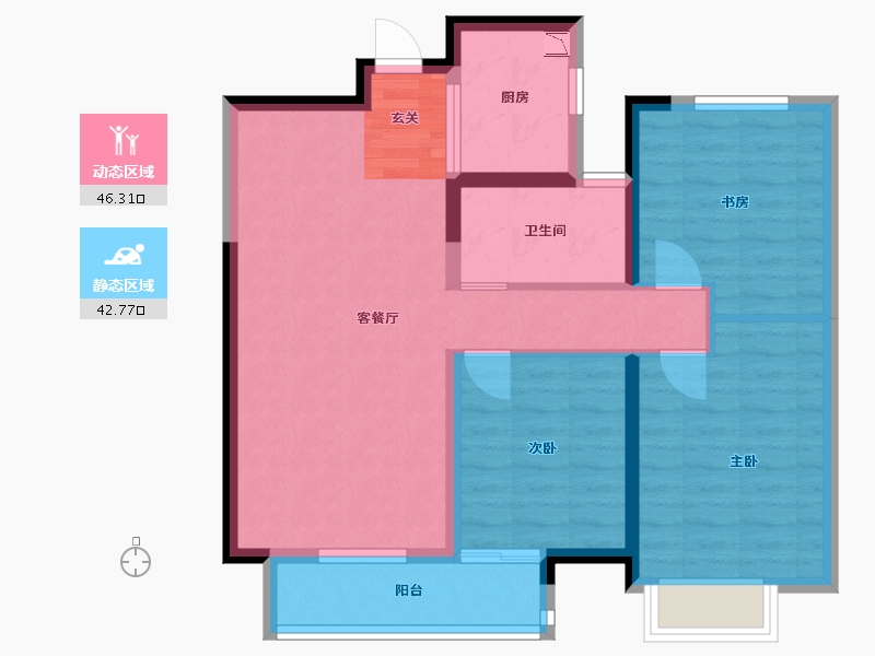 湖北省-武汉市-武地华发时光-79.43-户型库-动静分区